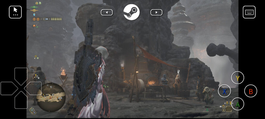 スマートフォン単体のゲーム画面。
