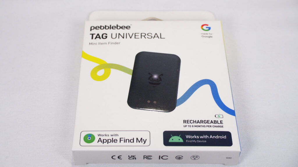 Pebblebeeタグ型のパッケージ。