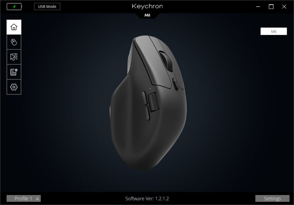 セットアップはUSB接続か2.4Ghz接続で行う。