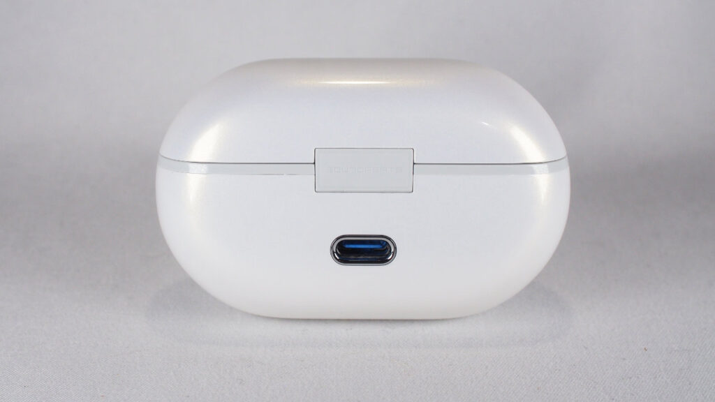 ケース背面には充電用のUSB Type-Cのコネクタがある。
