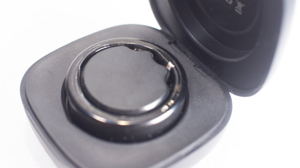 充電ケースにFOSMET RINGX RX10をはめたところ。