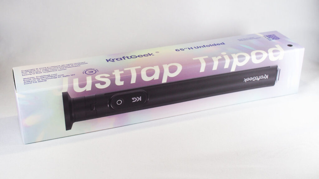 JustTap マグネティックフォン三脚のパッケージ。