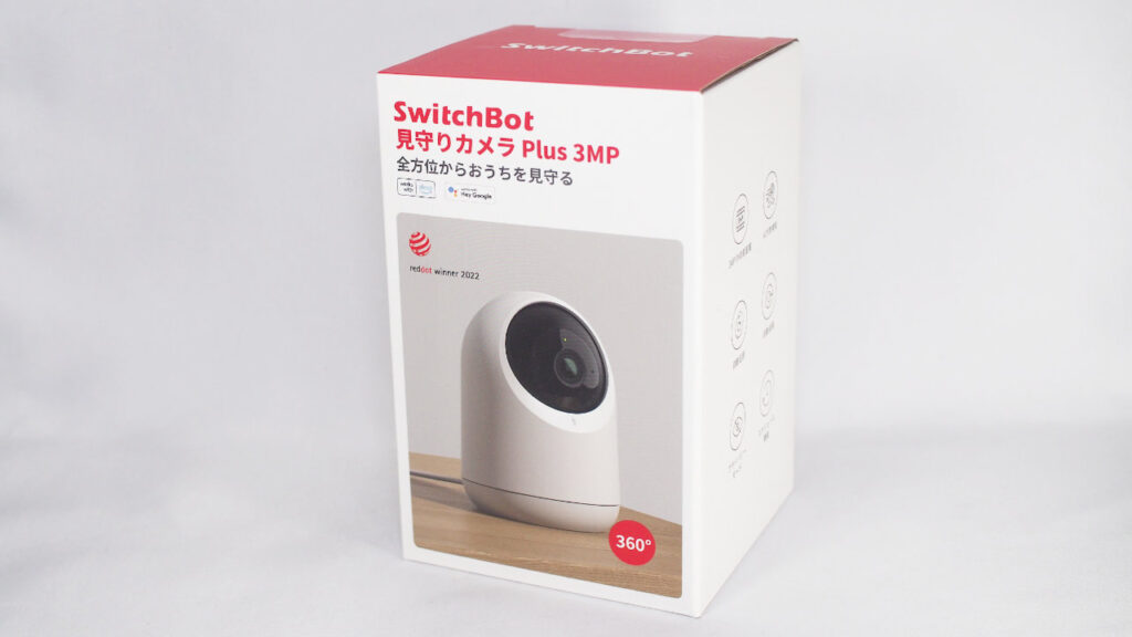 SwitchBot 見守りカメラPlus 3MPのパッケージ。