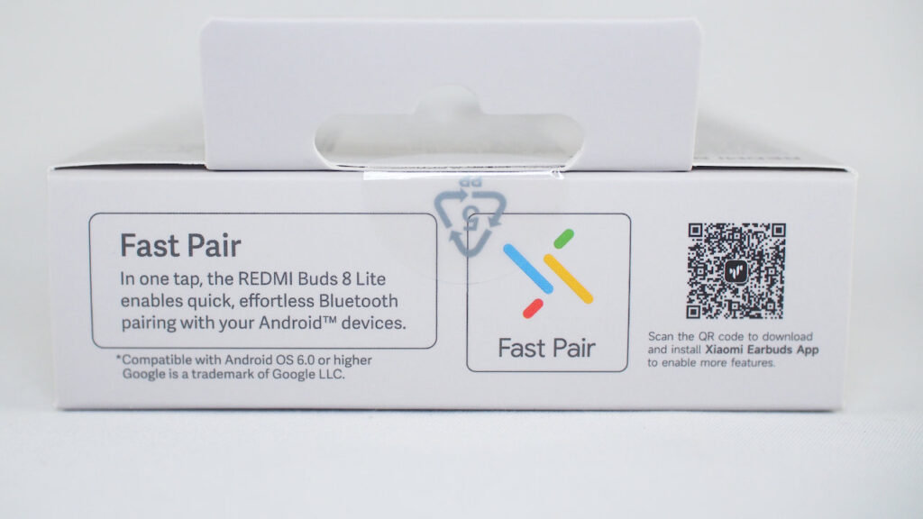REDMI Buds 8 Liteのパッケージ上面。