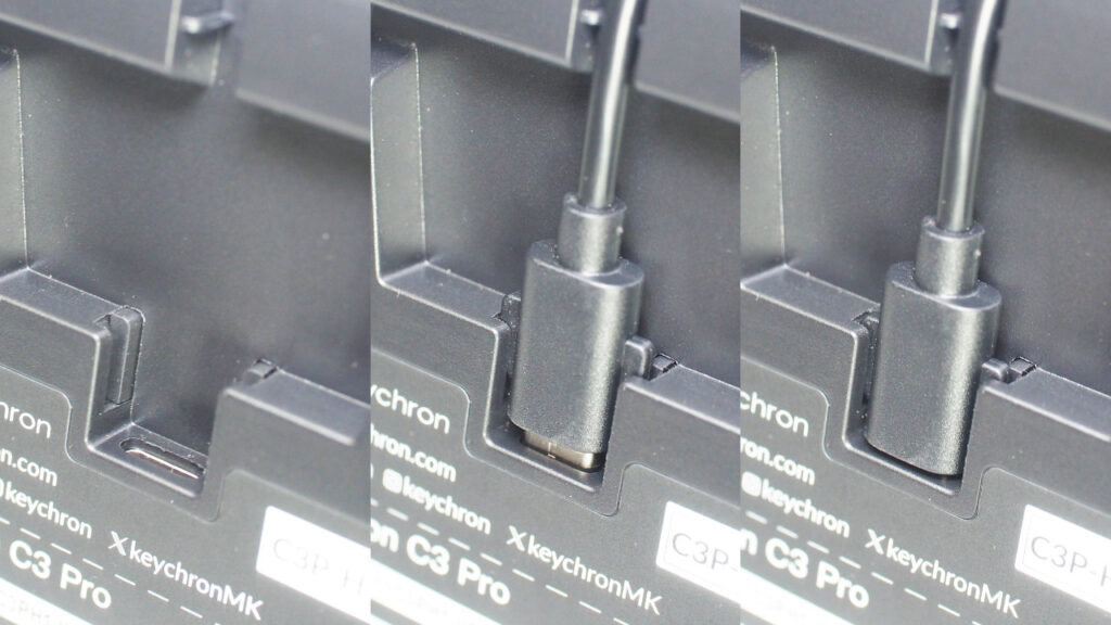 Keychron C3 ProのUSBポート部分。