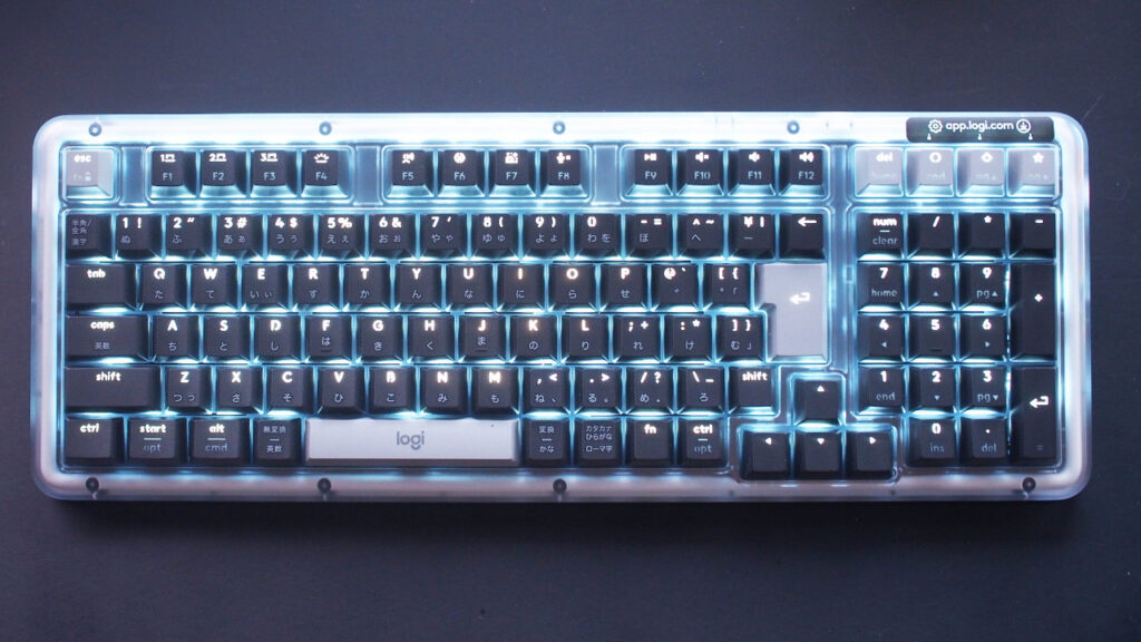 Alto Keys K98Mのバックライト点灯時。