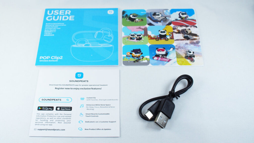 SOUNDPEATS UU2の付属品。