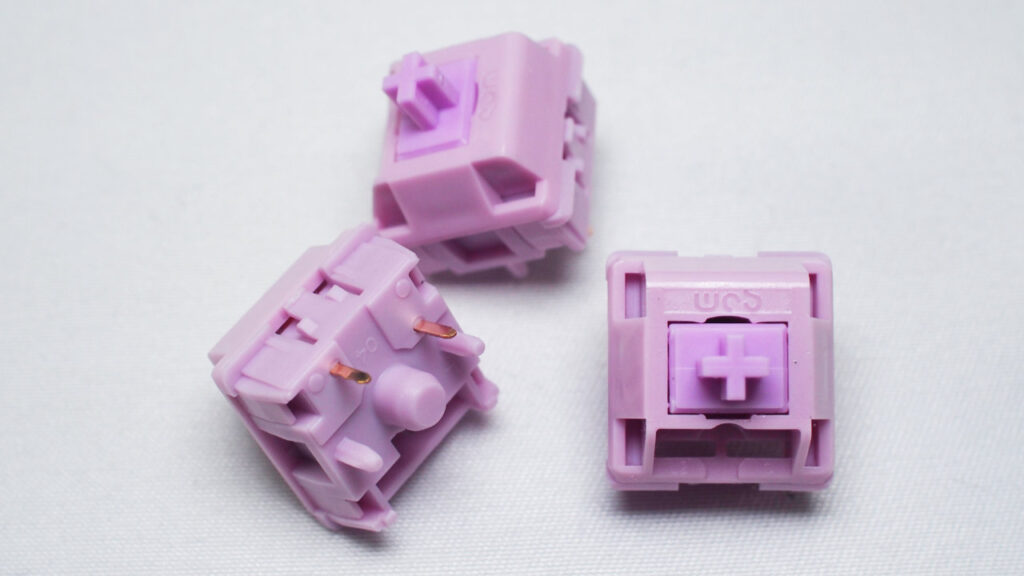 WOBKEY Rainy 75 ColorとLiterのキースイッチ「HMX Lilac Breeze Switch」。