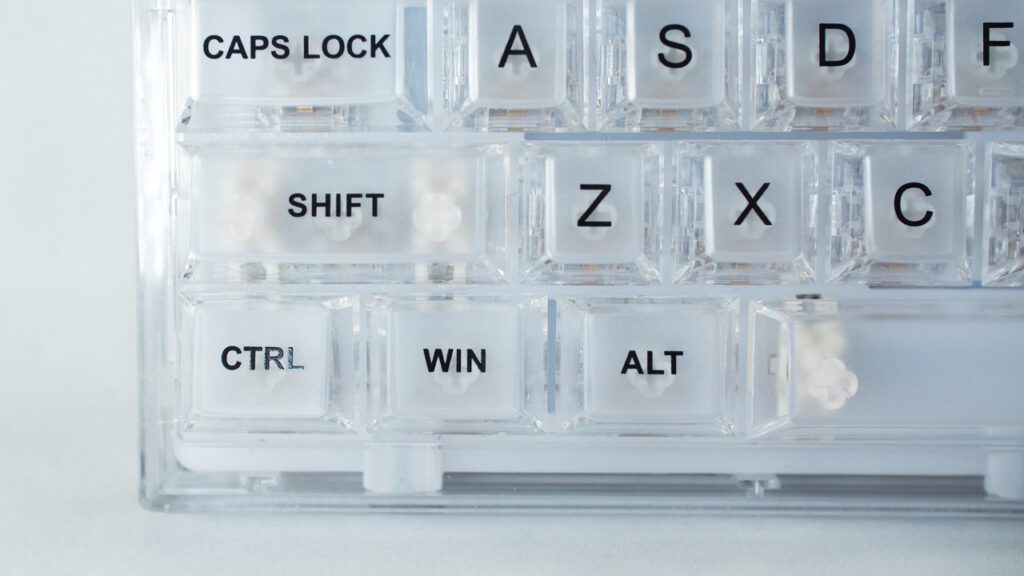 YUNZII X75 PROのスペースキー左側のキー配列。