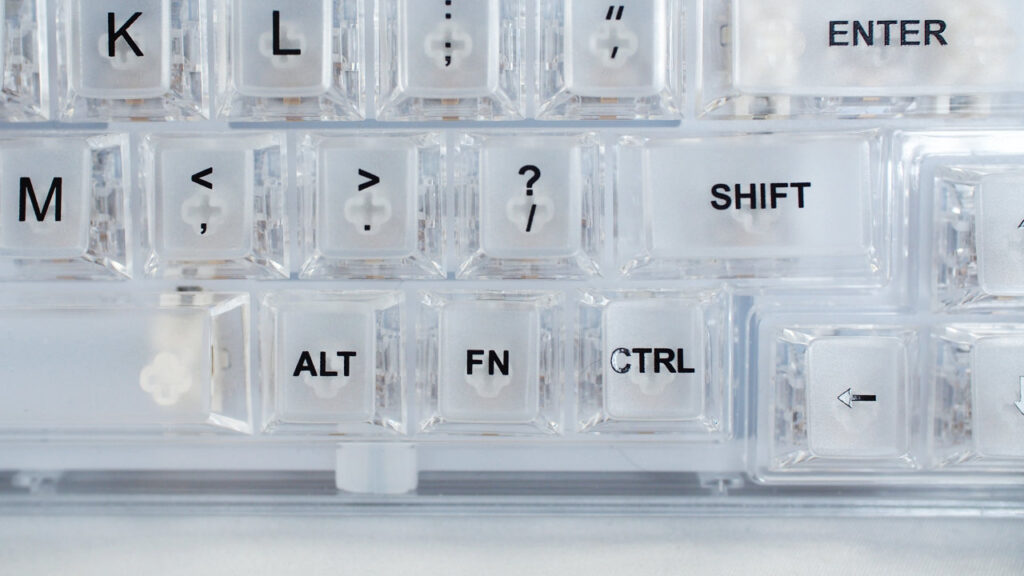 YUNZII X75 PROのスペースキー右側のキー配列。