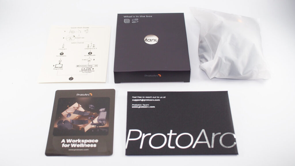 ProtoArc EM25の付属品。