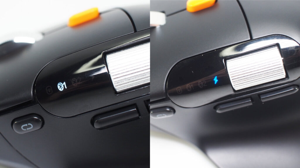 ProtoArc EM25の表示ランプ。