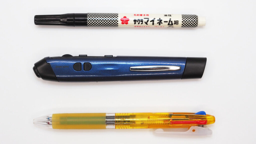 ペン型マウス 400-MAWB231とペン類との比較。