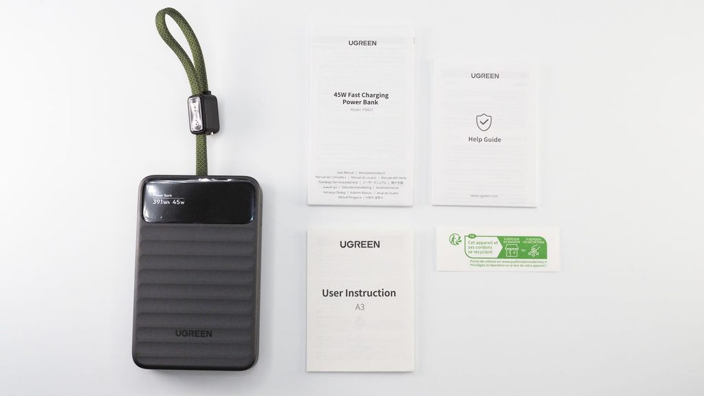UGREEN Nexode Wavy 10000mAhの付属品。